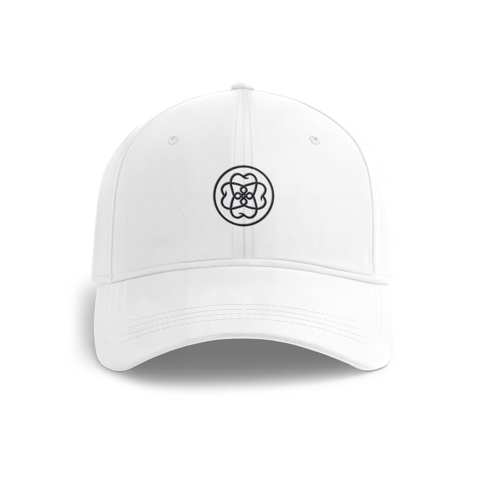 ENML Embroidered Dad Hat - White front