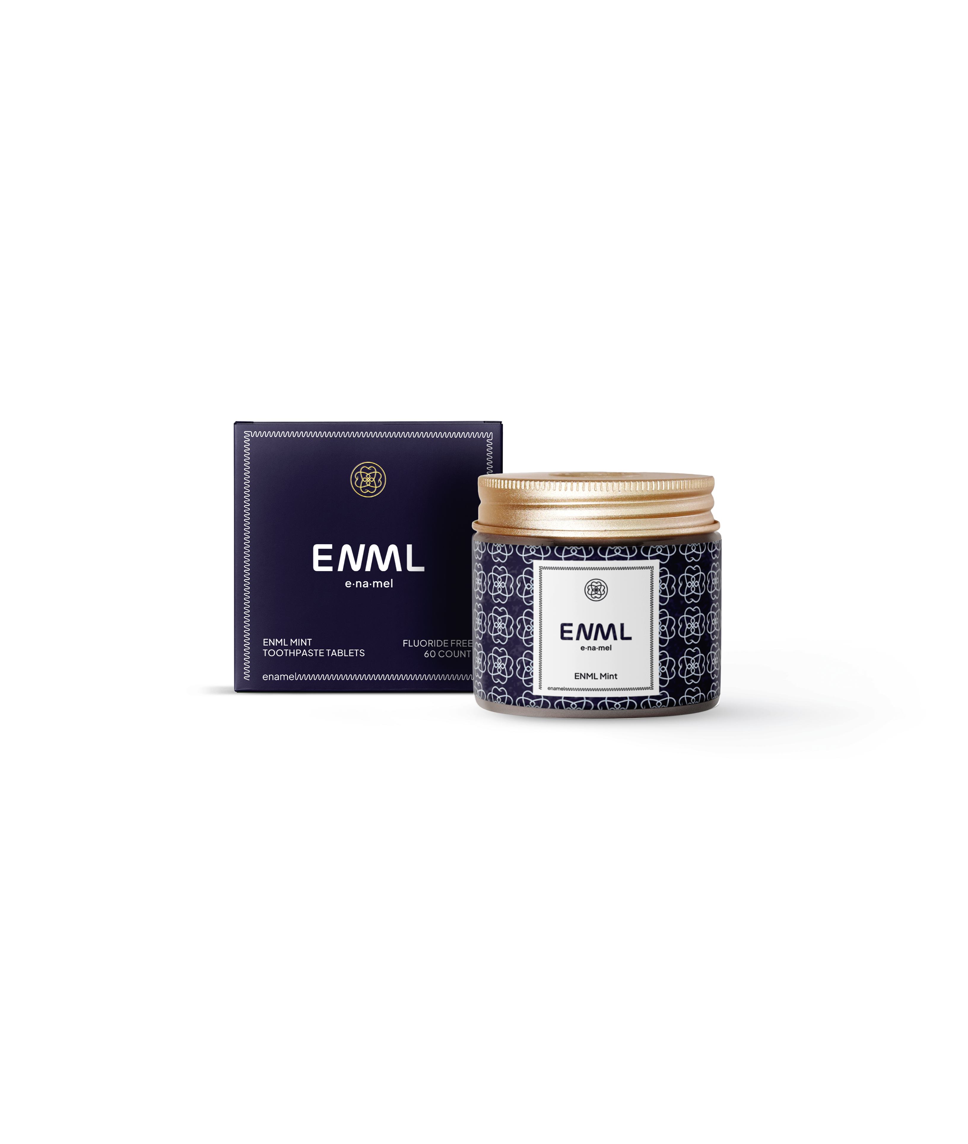 ENML Mint Toothpaste Tablets jar and retail box - Starter Bundle