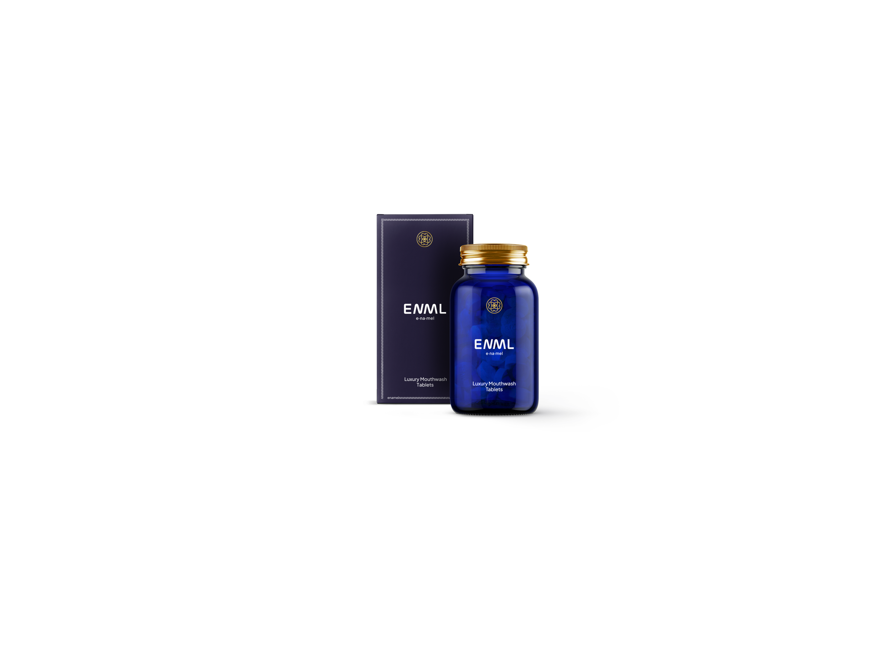 ENML Mouthwash Tablets jar and box - included in the Family Collection