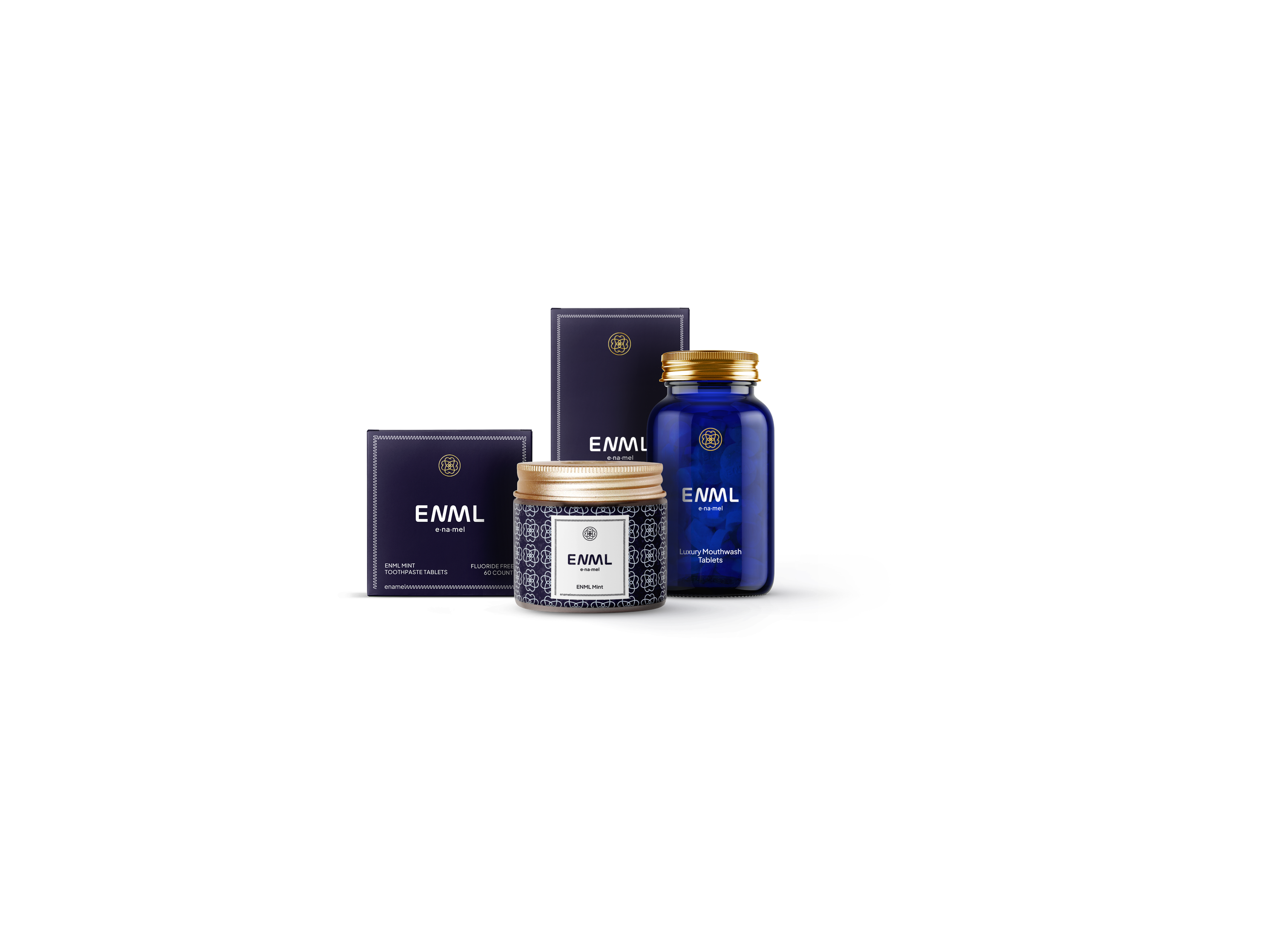 ENML toothpaste tablet jars with retail boxes - part of the Family Collection