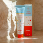 ENML Kids Strawberry Toothpaste tubes on marble - fluoride-free children's toothpaste for ages 2 and up
