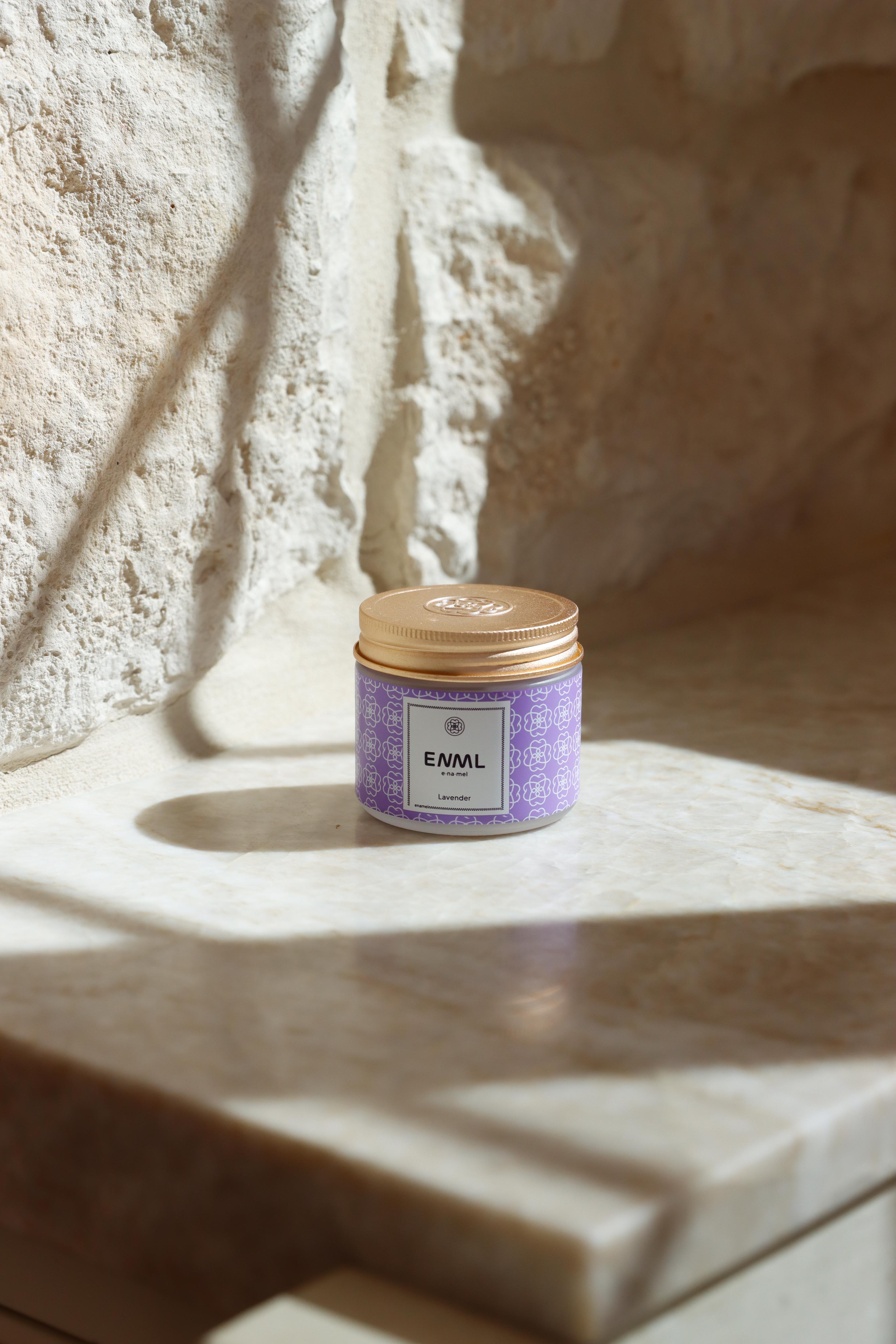 ENML Lavender Toothpaste Tablets jar and retail box - premium dentist-designed lavender toothpaste