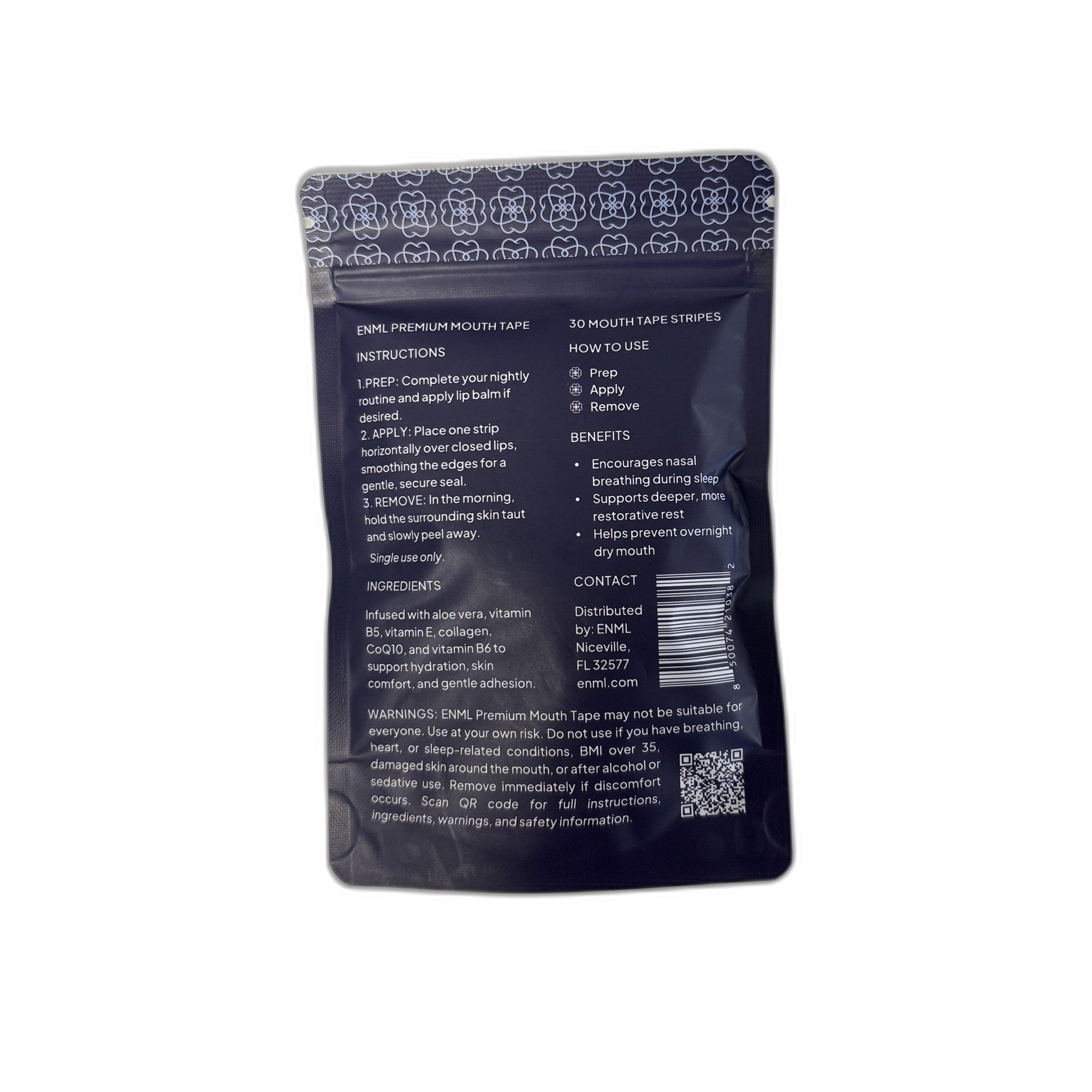 ENML Premium Collagen Mouth Tape Pouch Back